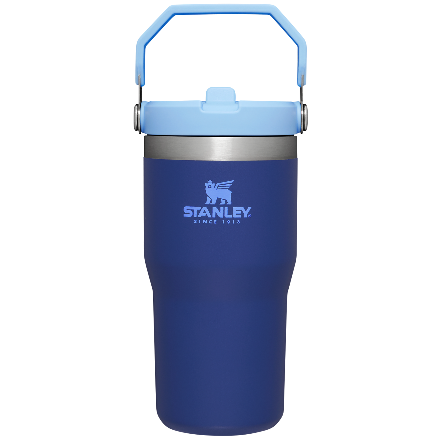 Stanley The IceFlow FlipStraw Tumbler Water Bottle 20 OZ In Lapis
