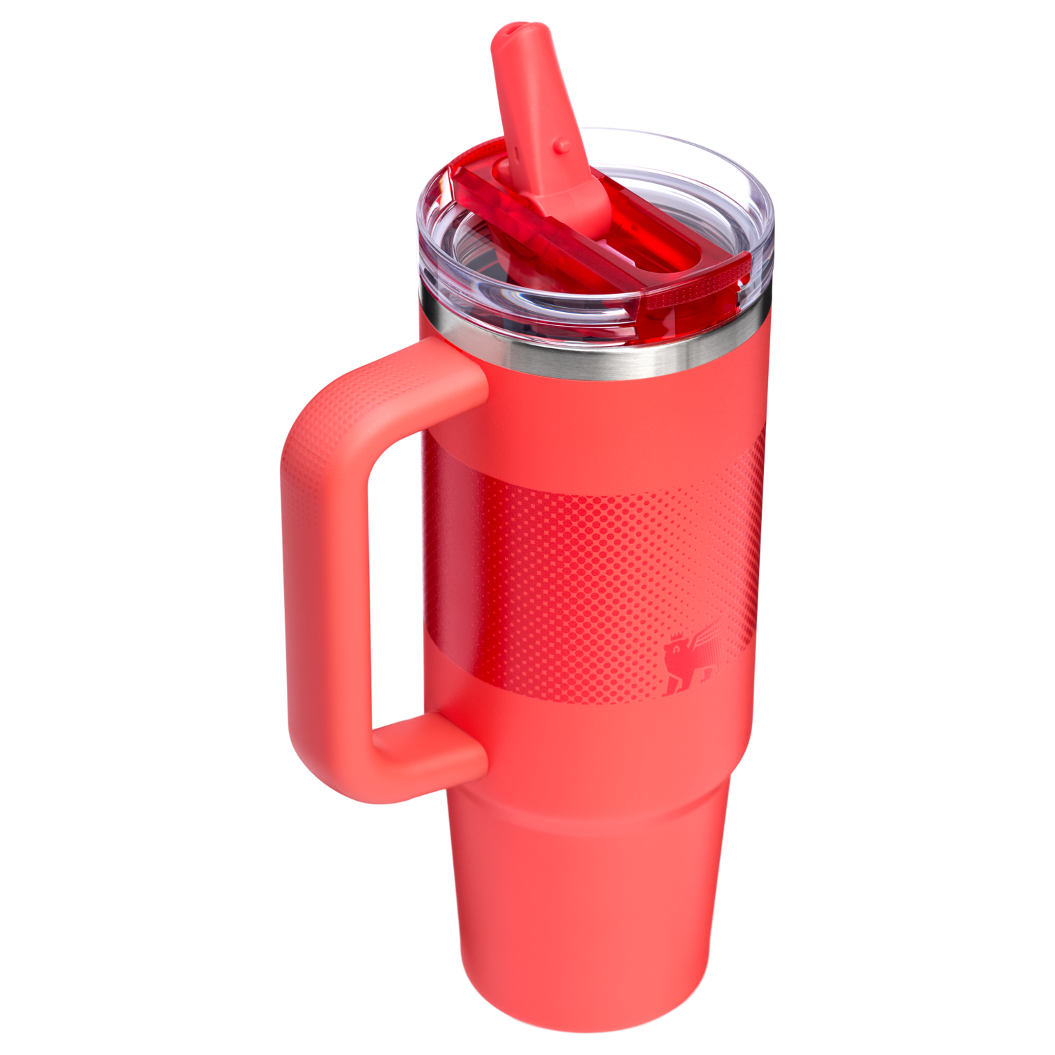 Stanley Quencher ProTour Flip Straw Tumbler Cup 30 OZ In Hot Coral Red Fade