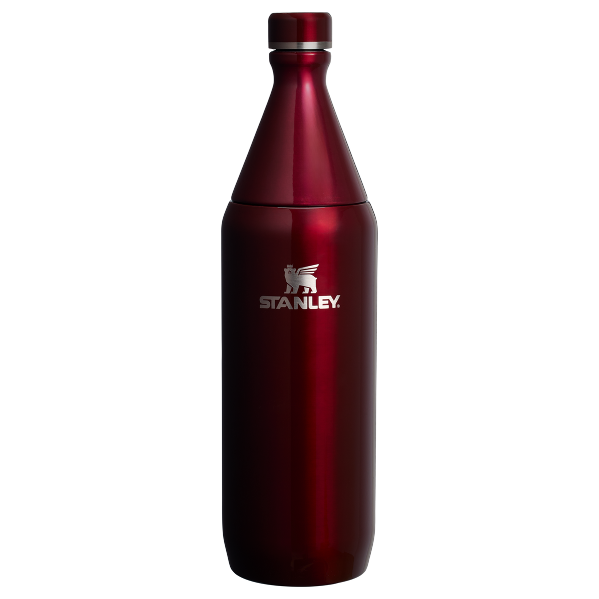 Stanley All Day Slim Water Bottle 34 OZ In Garnet Red Shine Gloss