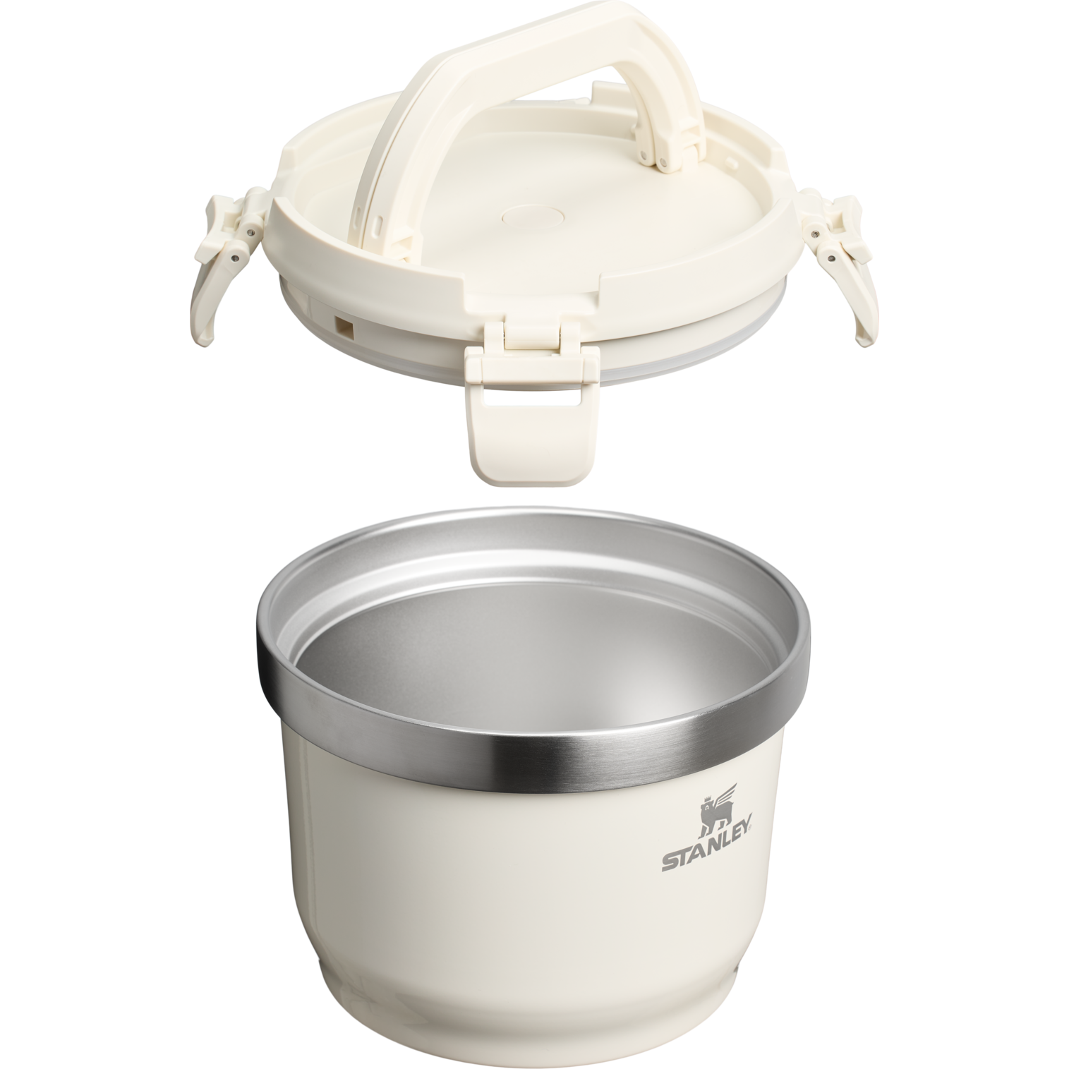 Stanley Fresh-To-Table 3 qt Leakproof Crock in Cream White with sealed lid and side latches