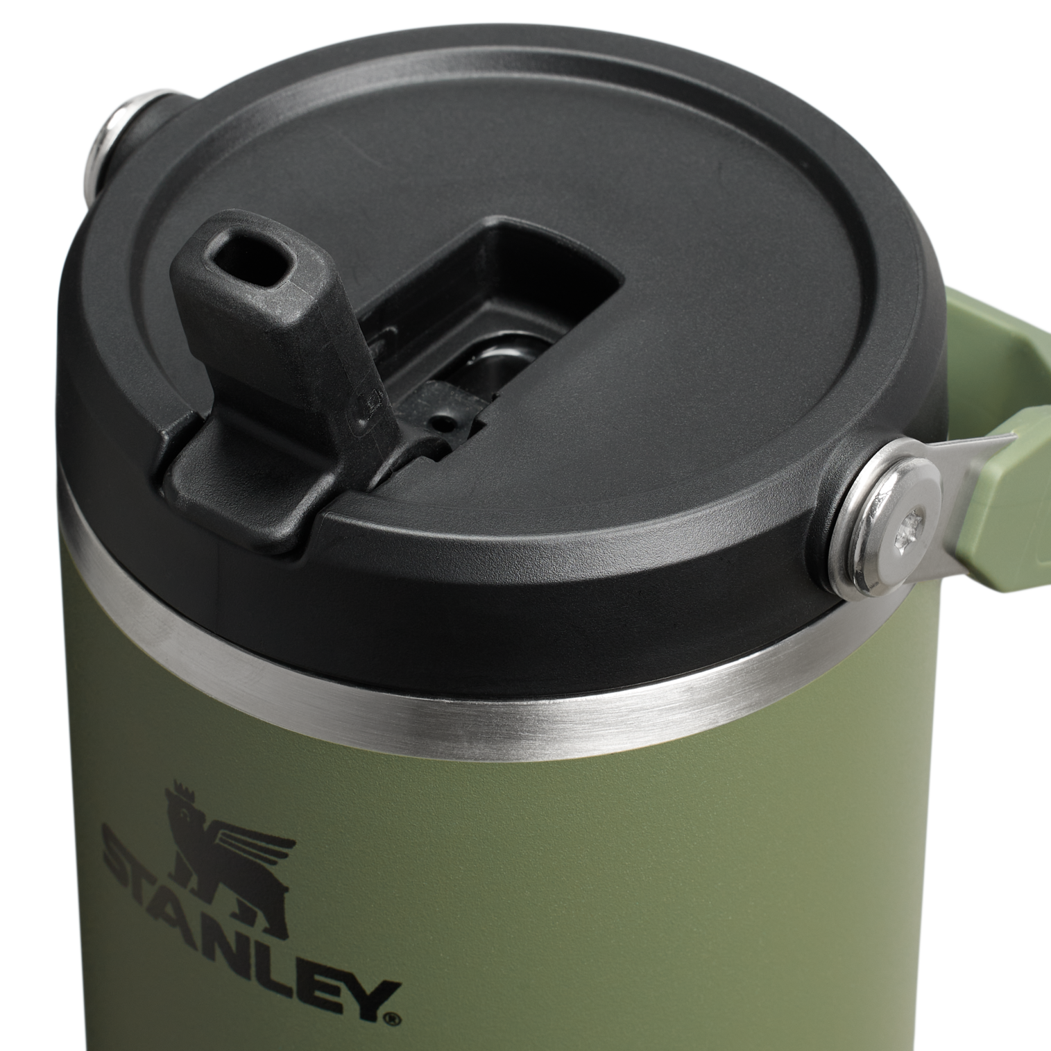 Stanley 40 OZ Ice Flow Flip Straw Insulated Tumbler In Dried Pine Green