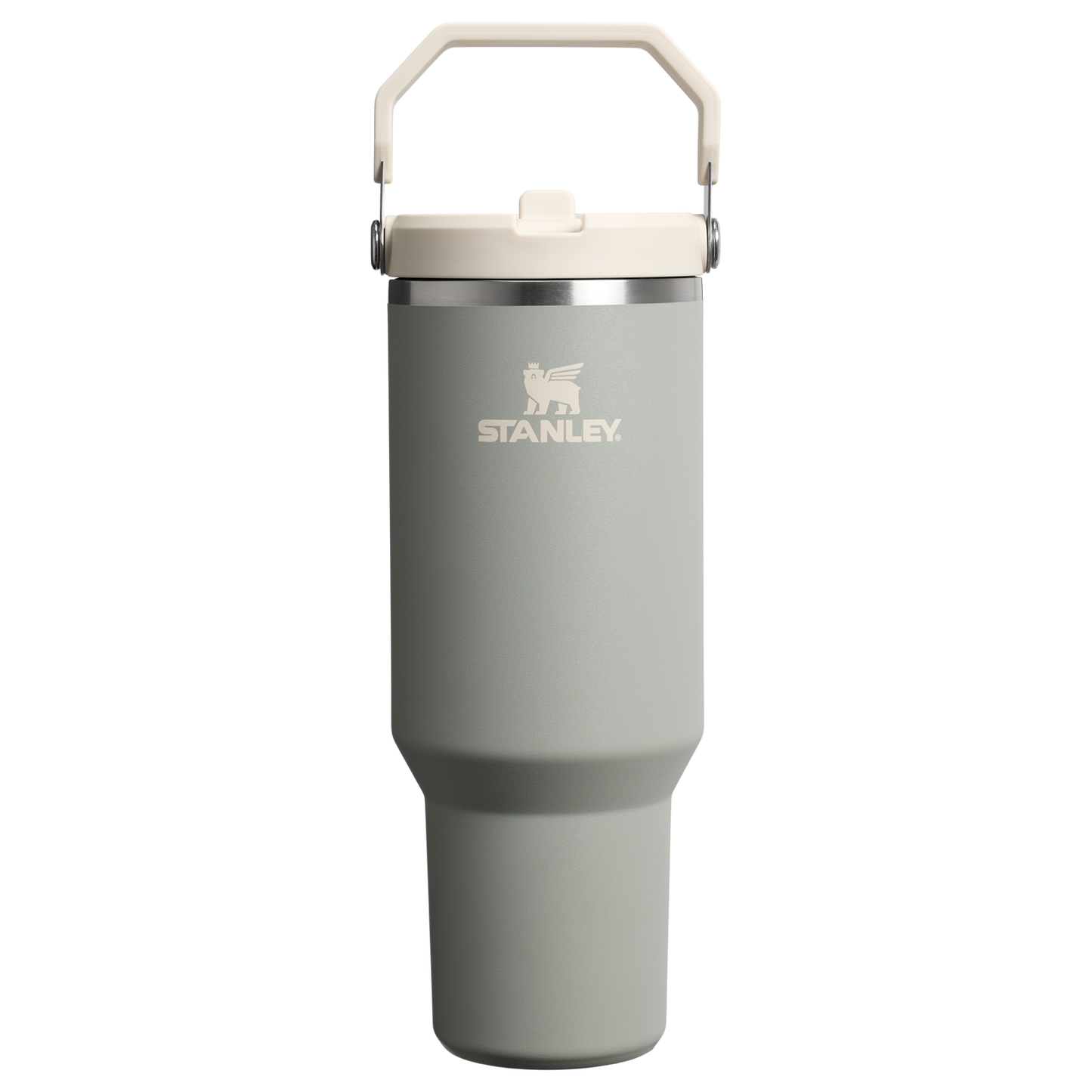 Stanley 40 OZ Ice Flow Flip Straw Insulated Tumbler In Sage Grey