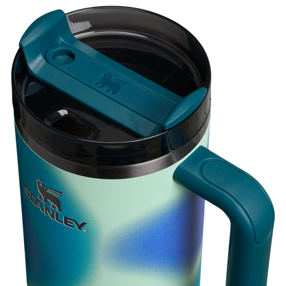 Stanley 40 OZ New Frequency Quencher Insulated Tumbler Cup In Coastal Teal Motion Blue