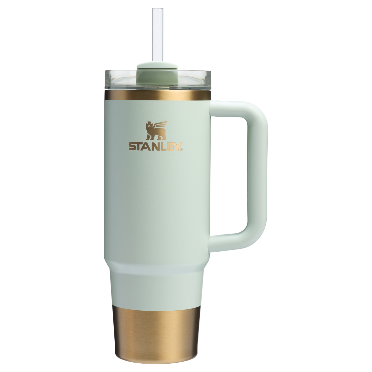 Stanley Quencher H2.O FlowState Tumbler Cup 30 OZ In Gilded Celadon Blue