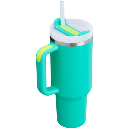 The Stanley Quencher H2.O FlowState Tumbler 40OZ Cup In Tropical Teal Blue