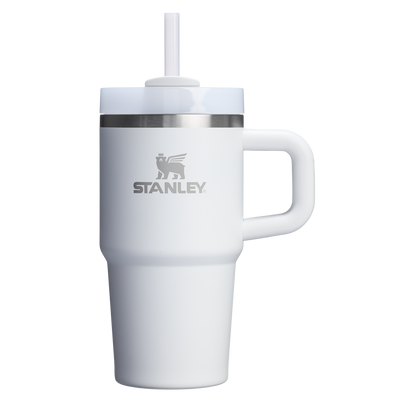 The Quencher H2.O 20 oz FlowState Tumbler with handle and straw in Frost White