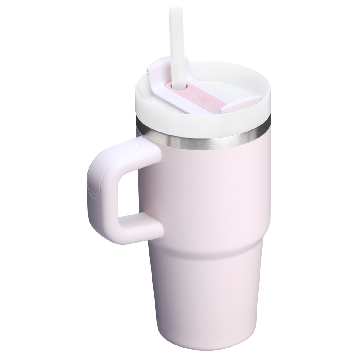 The Quencher H2.O 20 oz FlowState Tumbler with handle and straw in Rose Quartz Pink