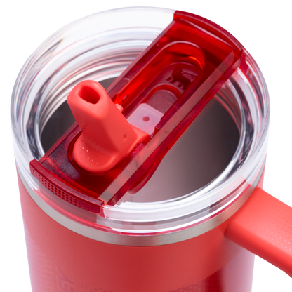 Stanley 40 OZ Quencher ProTour Flip Straw Tumbler In Hot Coral Red