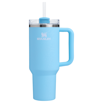 Stanley 40 OZ Quencher Tumbler With Straw & Handle In Powder Blue Crush