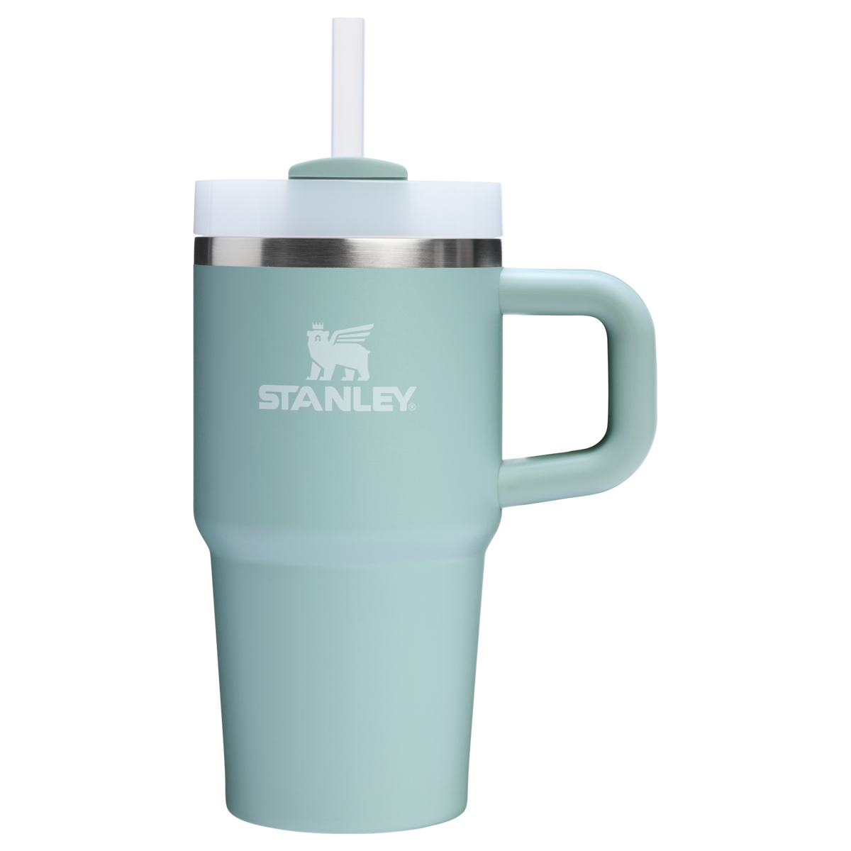 Stanley 20 OZ Quencher Tumbler With Straw & Handle In Seafoam Green
