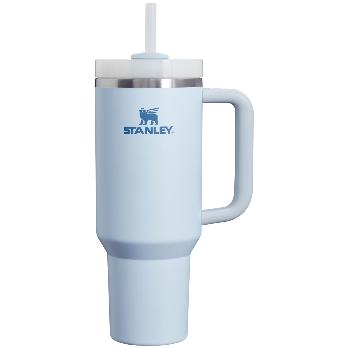 Stanley 40 Oz Quencher Stainless Steel Tumbler With Straw And Handle In Glacier Blue