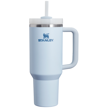 Stanley 40 Oz Quencher Stainless Steel Tumbler With Straw And Handle In Glacier Blue