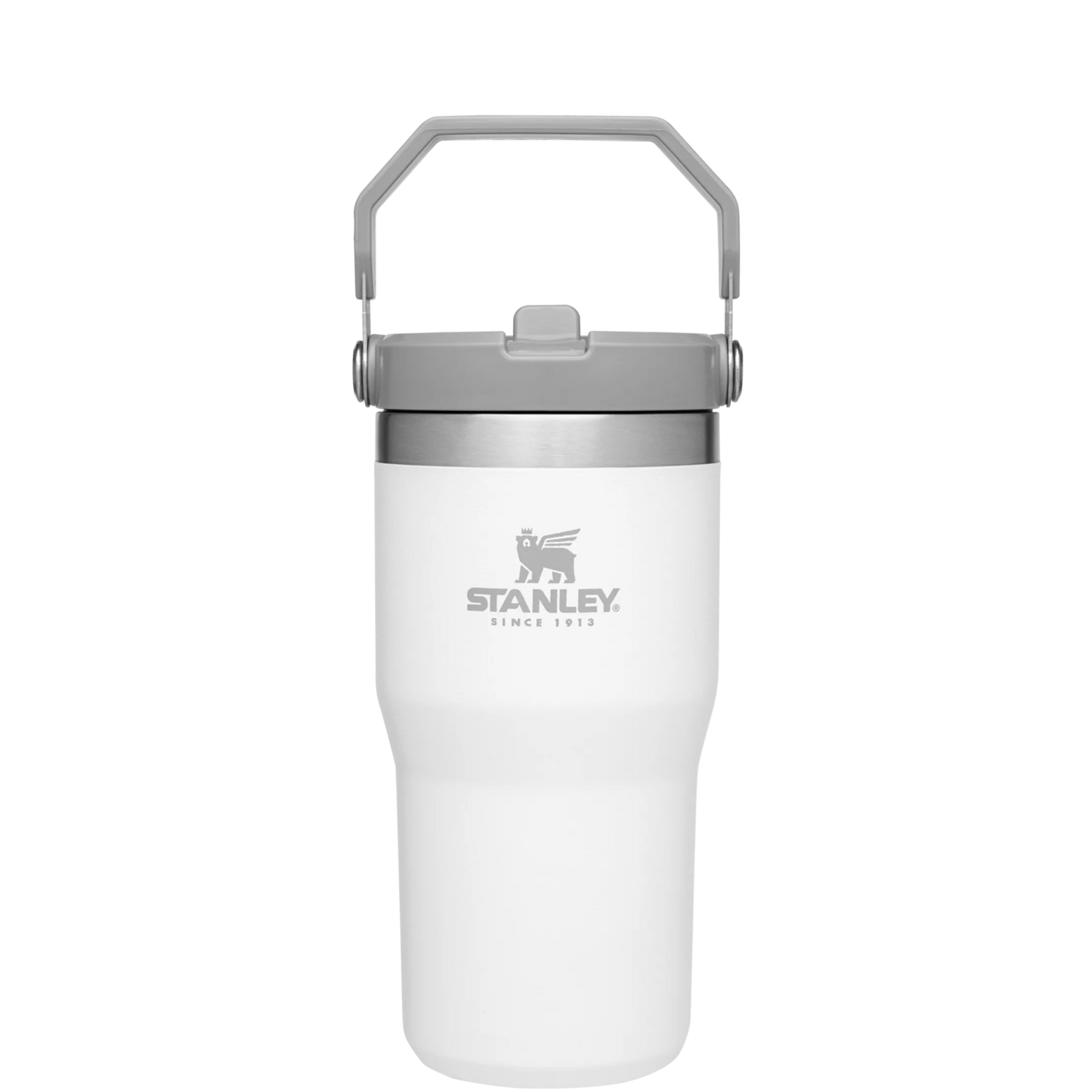 Stanley The IceFlow FlipStraw Tumbler Water Bottle 20 OZ In Polar White